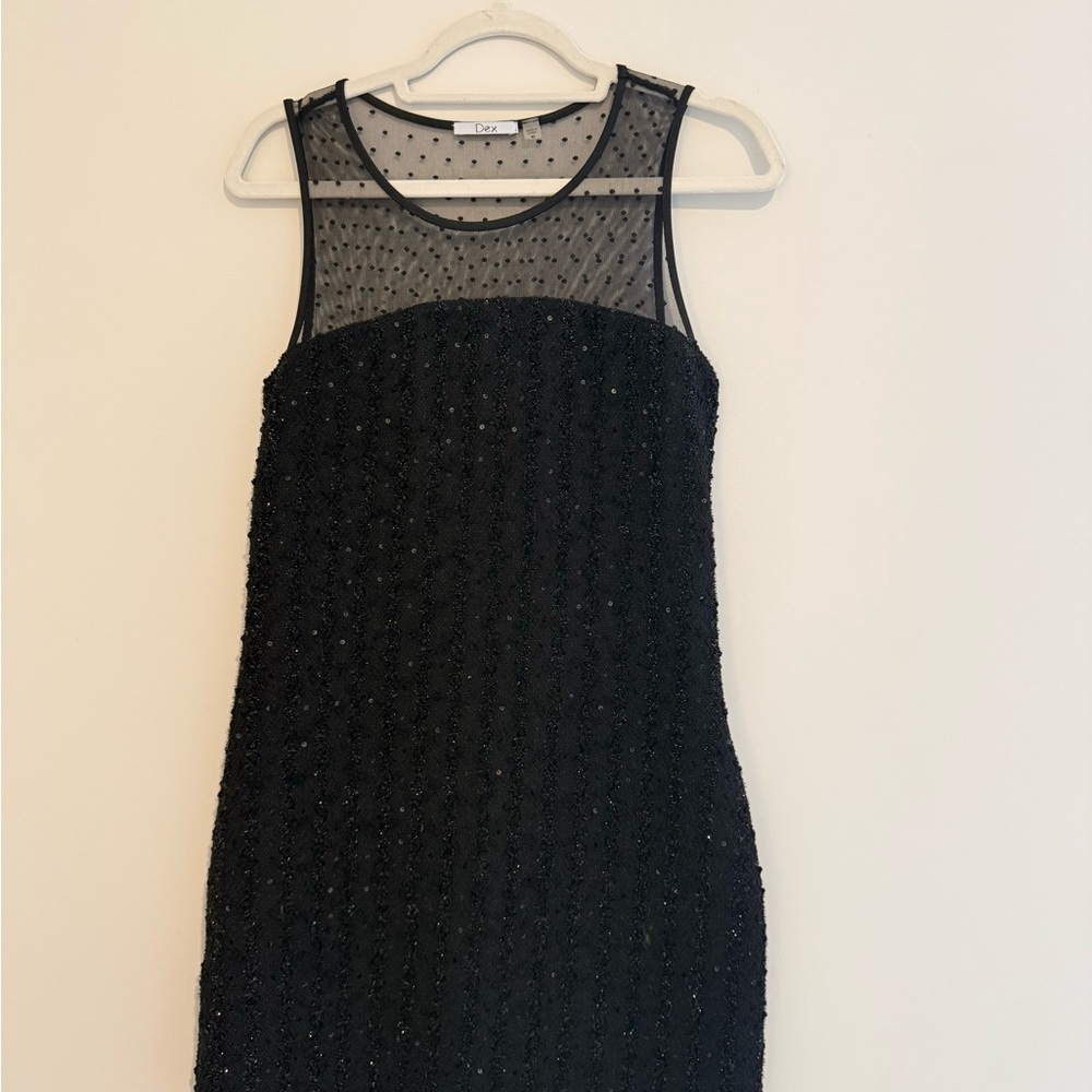 Dex Black Textured Mini Dress